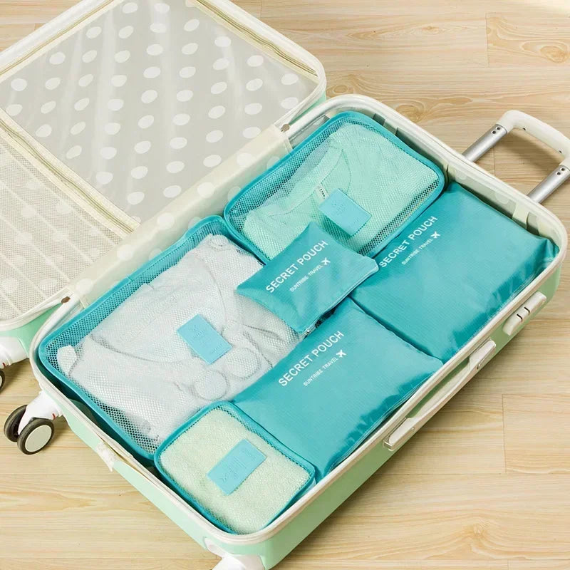 Organisateur de valise 6 sacs Petit Déclic, coloris Bleu