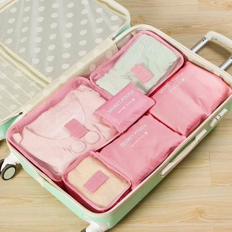 Organisateur de valise 6 sacs Petit Déclic, coloris Rose