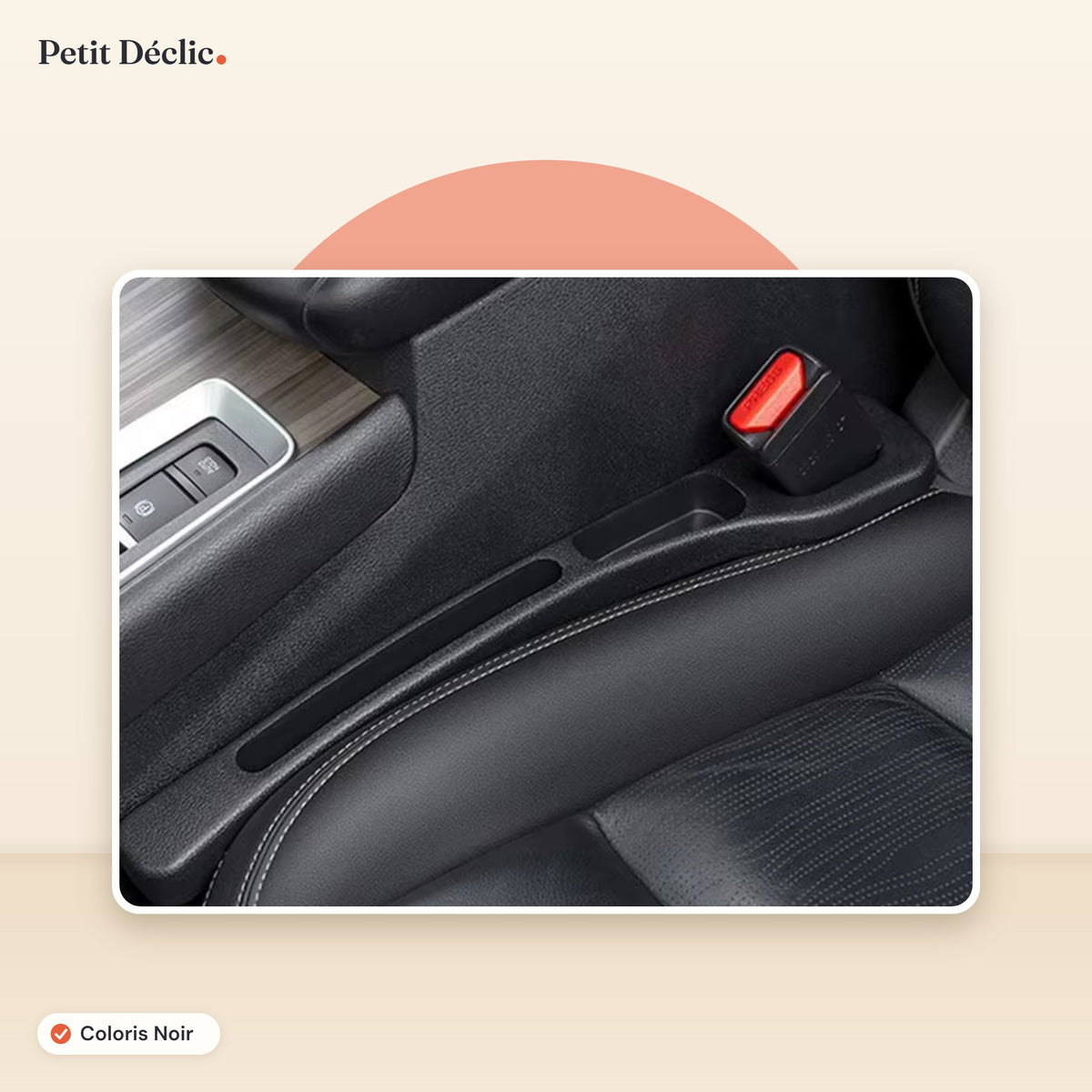 Organisateur fente de siège voiture Petit Déclic, lot de 2, coloris Noir