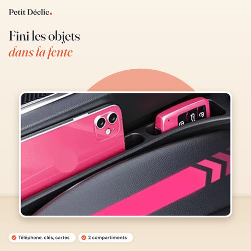 Organisateur fente de siège voiture Petit Déclic — téléphone, clés et cartes à portée de main