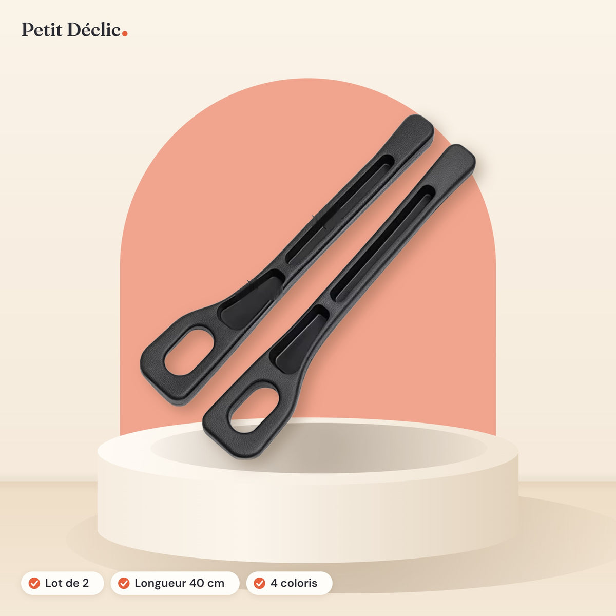 Organisateur fente de siège voiture Petit Déclic — lot de 2, longueur 40 cm